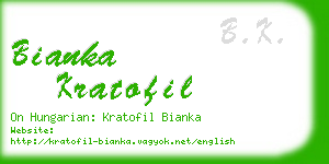 bianka kratofil business card